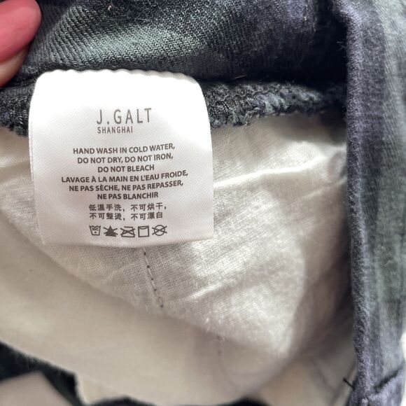 J GALT Plaid Mini Skirt Blackwatch Green Navy Tartan Raw Hem Indie Size XS - Picture 6 of 9